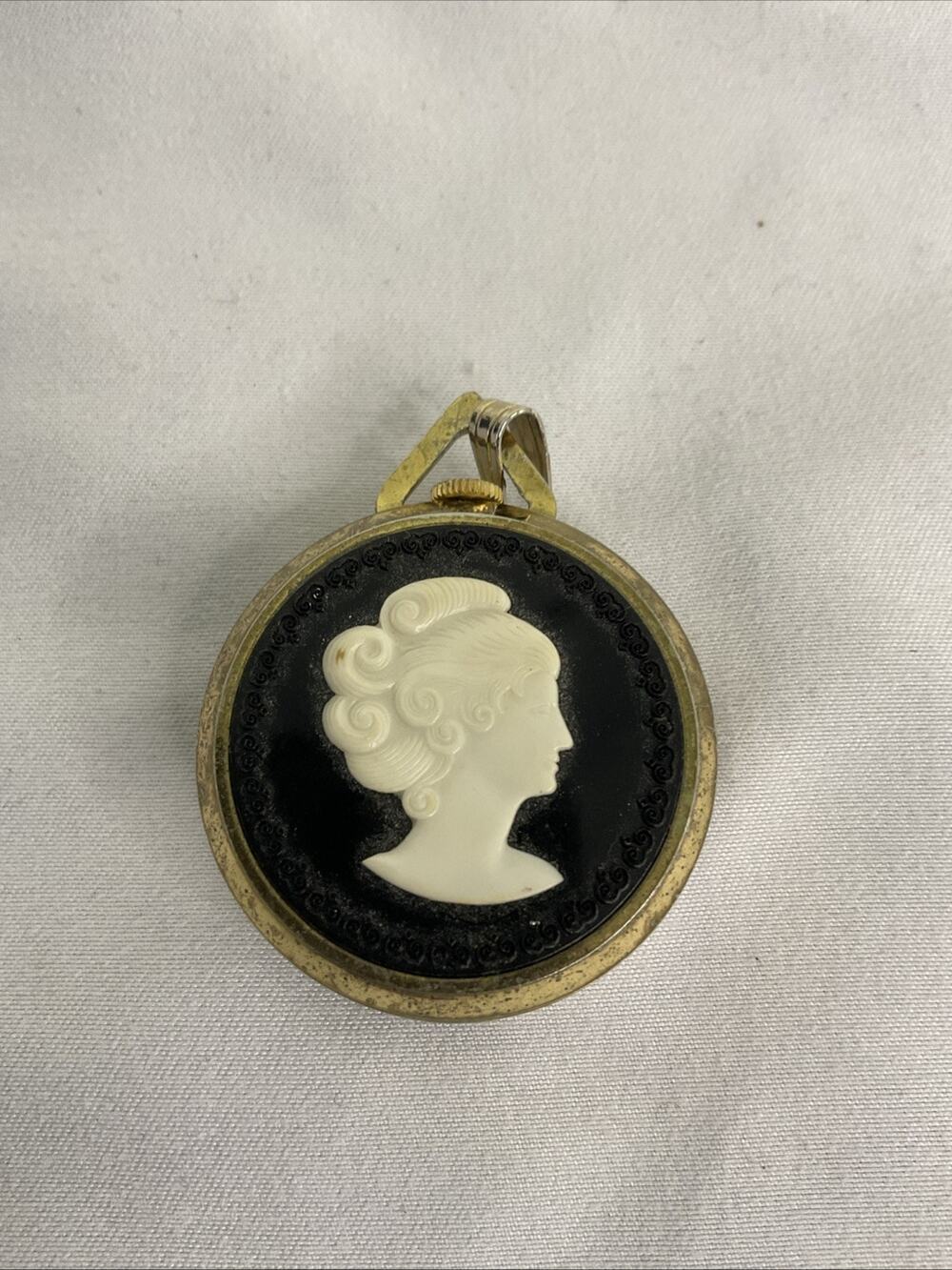 Vintage Webster Gold Cameo Watch Swiss Mechanical Pocket Pendant Watch